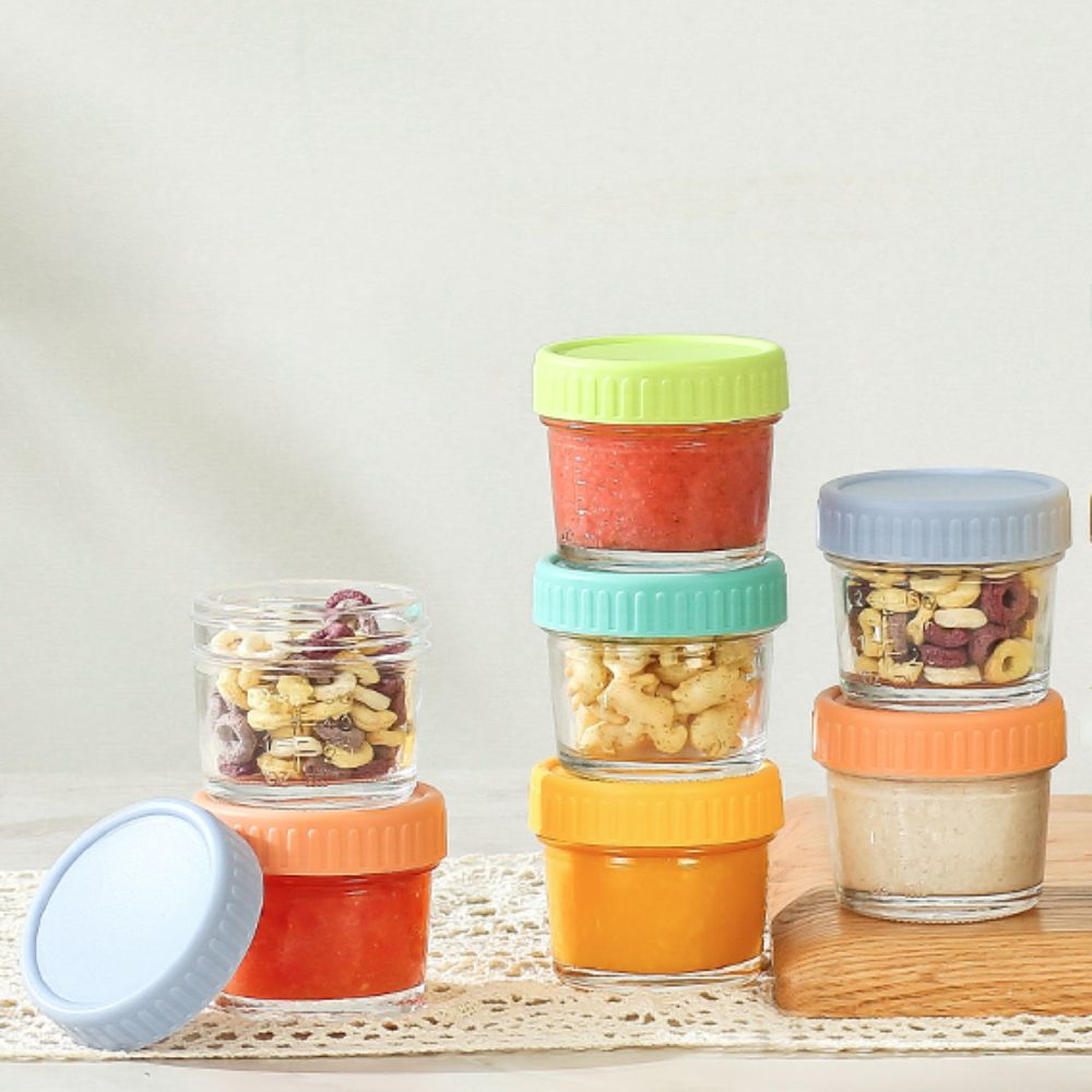 Baby Food Jars - 6pcs Mason Jar Glass Baby Food