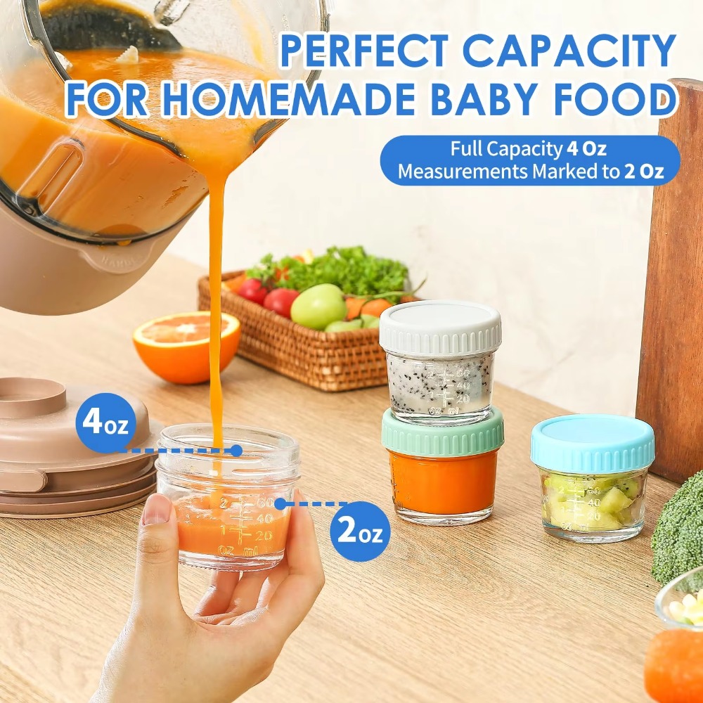 6pcs Mason Jar Glass Baby Food - Baby Food Jars 评论和价格