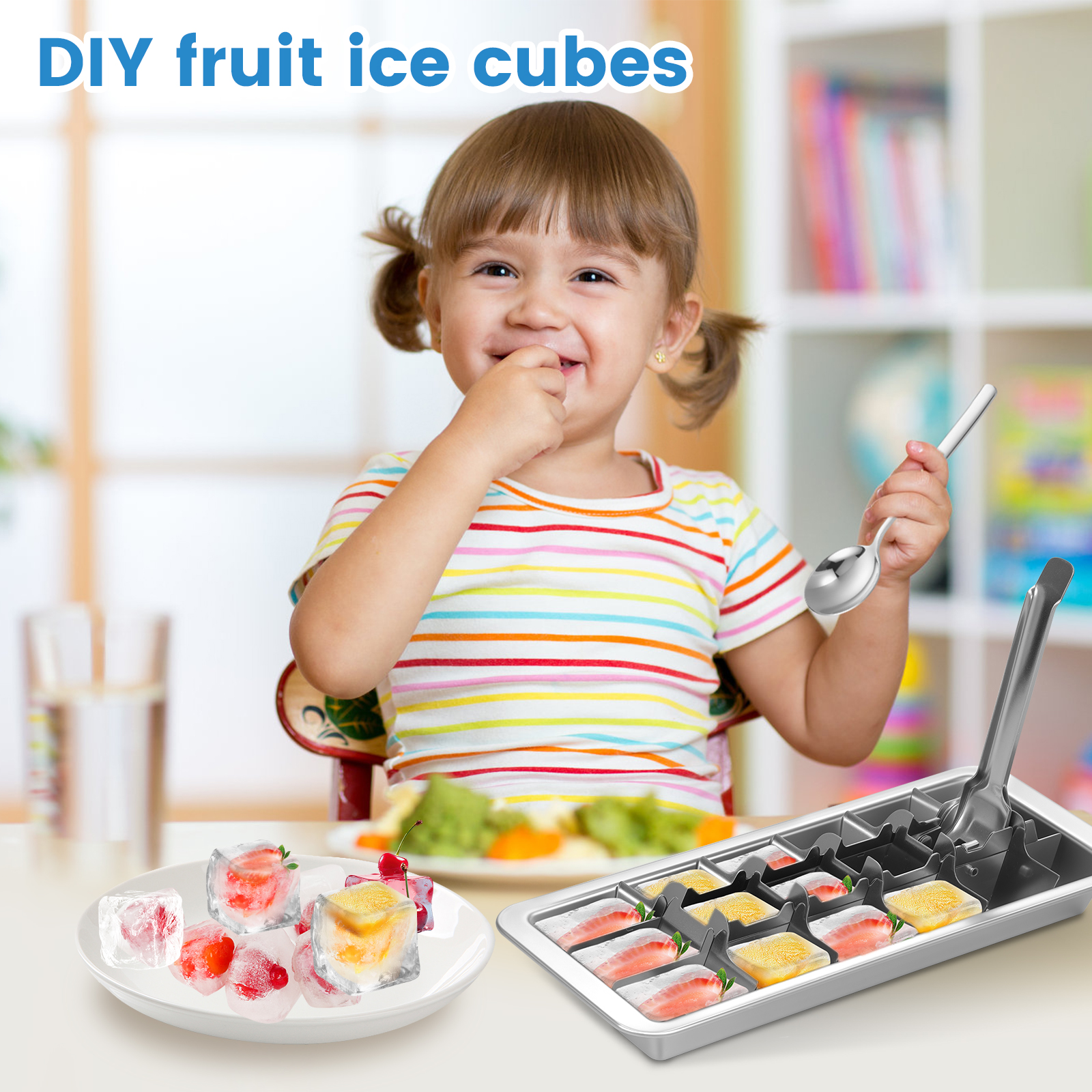 Vintage Stainless Steel Ice Cu - Freezer Tray Baby 评论和价格