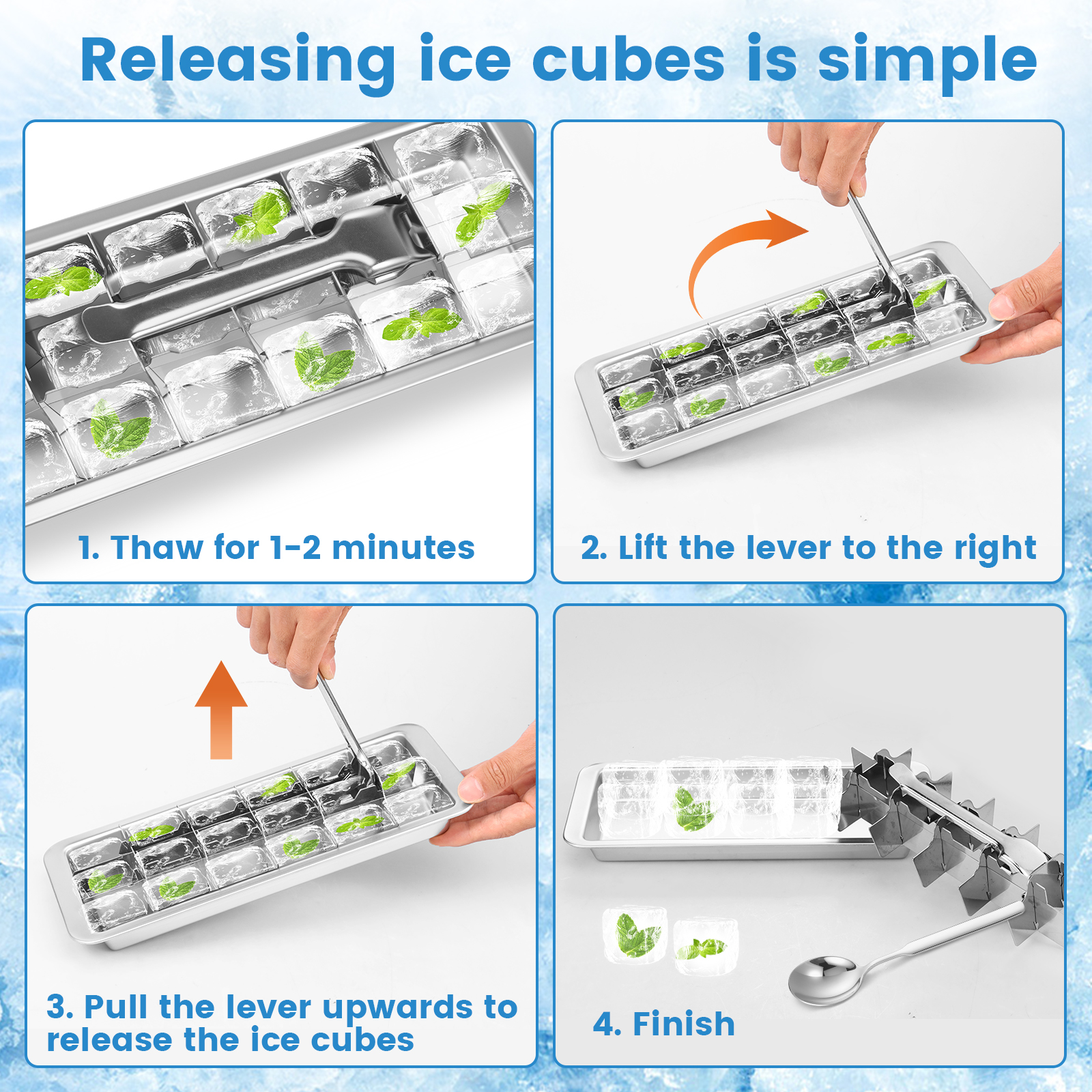 Vintage Stainless Steel Ice Cu - Freezer Tray Baby 评论和价格