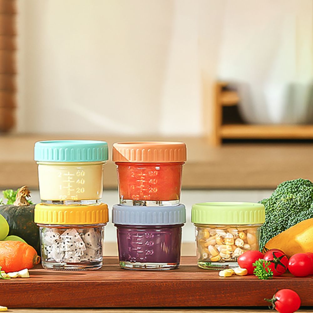 6pcs Glass Baby Food Jar Reusa - Baby Food Jars 评论和价格