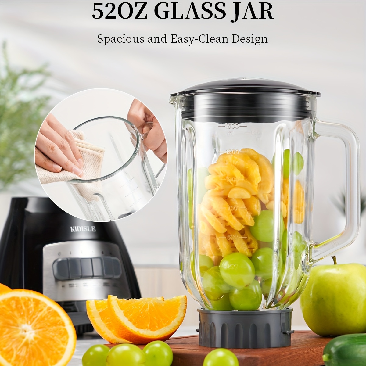 Smoothie Blender with 52 oz Gl - Baby Food Jars 评论和价格