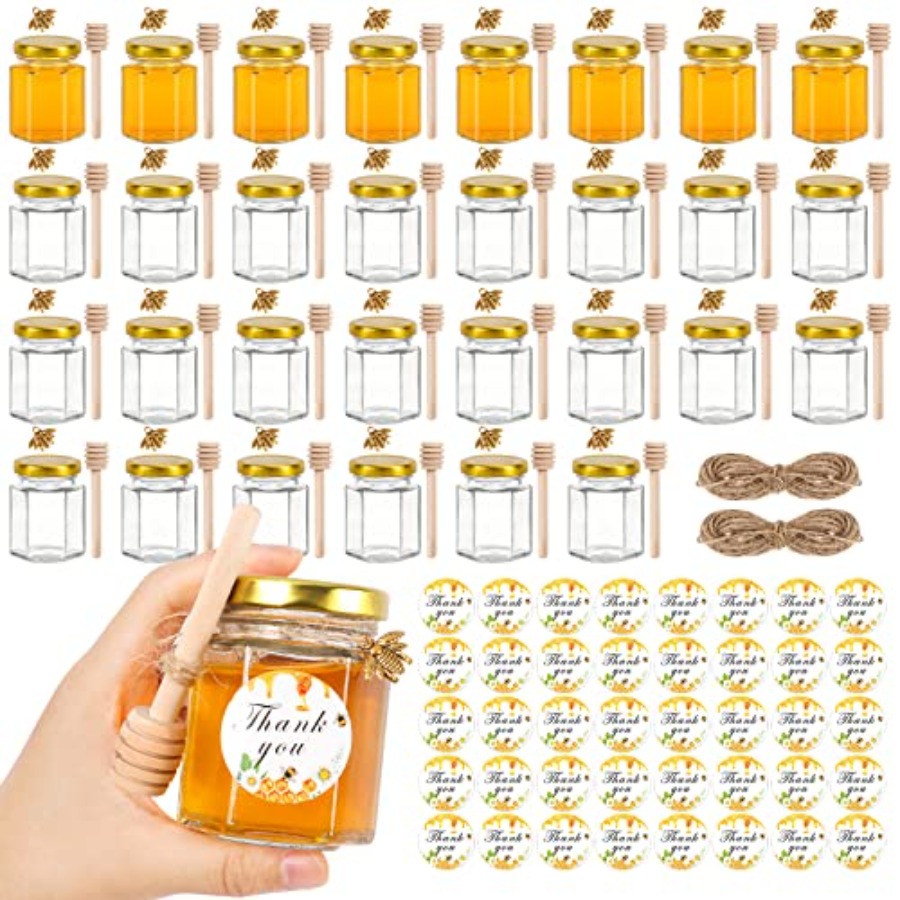 3oz Mini Honey Jars with Dippe - Baby Food Jars 评论和价格