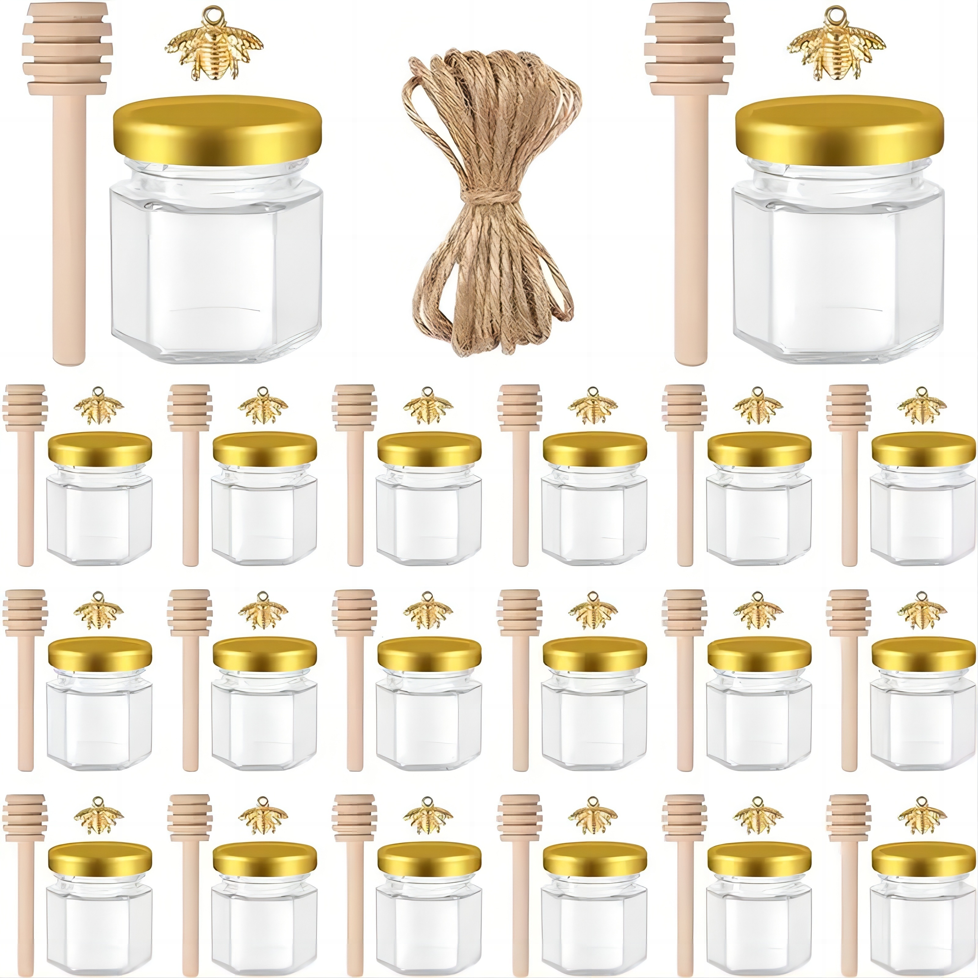 1.5 Oz Hexagon Mini Glass Hone - Baby Food Jars 评论和价格