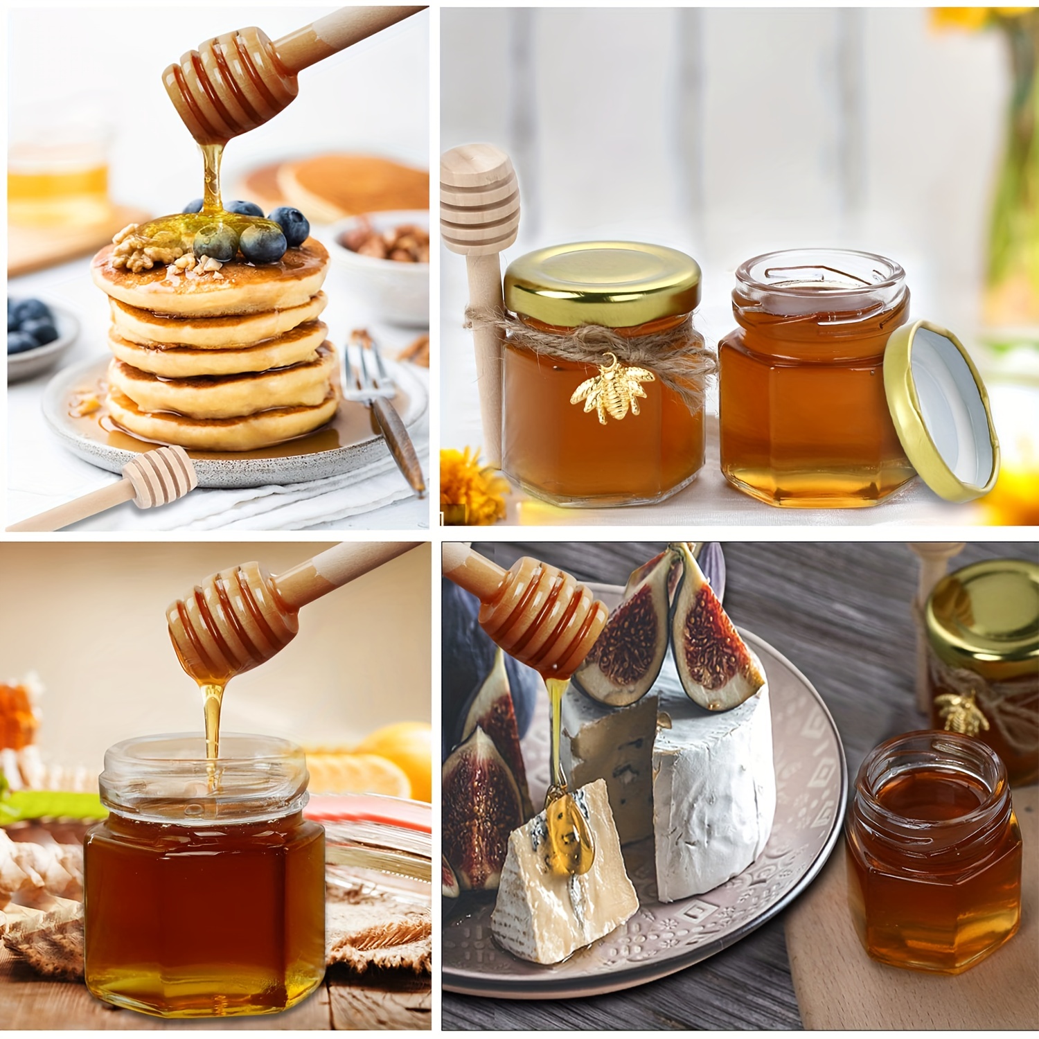 1.5 Oz Hexagon Mini Glass Hone - Baby Food Jars 评论和价格