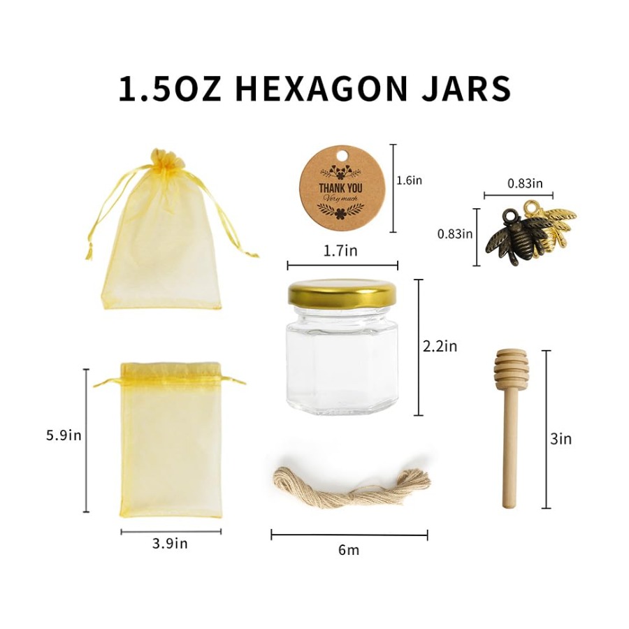 1.5oz 6Pack Mini Glass Hexagon - Baby Food Jars 评论和价格