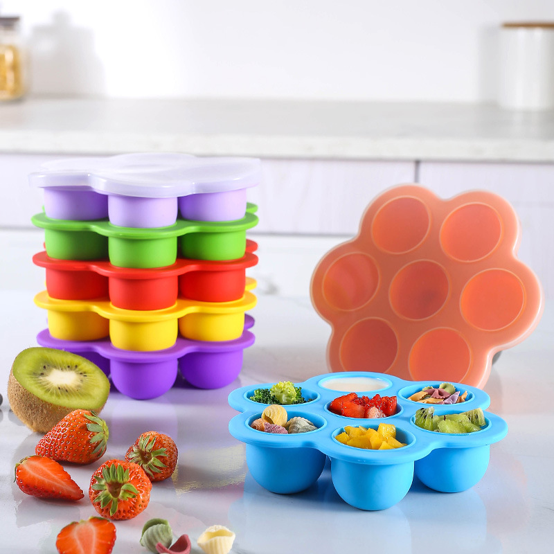 7 Holes Reusable Silicone Baby - Freezer Tray Baby 评论和价格