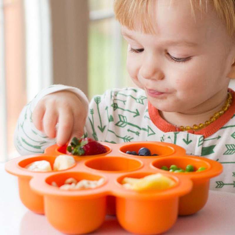 7 Holes Reusable Silicone Baby - Freezer Tray Baby 评论和价格
